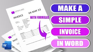 Create an invoice template in word  quick and easy tutorial [upl. by Ennovoj]