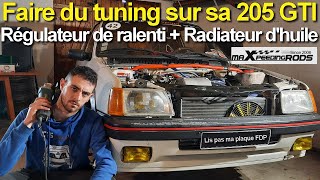 Montage du RADIATEUR DHUILE et du REGULATEUR DE RALENTI sur la 205 GTI [upl. by Mehelhteb161]