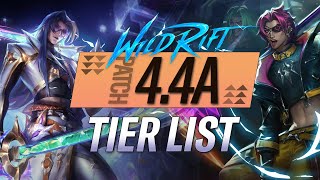 ULTIMATE CHAMPION TIERLIST Patch 44A  RiftGuides  WildRift [upl. by Alesiram303]