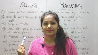 Difference between Selling and Marketing 👈 Marketing management Business studies  Shruti Gupta ❤ [upl. by Aihsekyw]