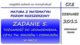 Zadanie 5 Matura dodatkowa czerwiec 2011 PR Planimetria [upl. by Haela]