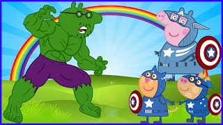 PEPPA PIG VS HULK VS CAPTAIN AMERICA VS IRON MAN VS ANGRY BIRDS NEW DISGUISE [upl. by Singband]