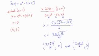 finding x and yintercepts of a quadratic function [upl. by Ardnuasal]