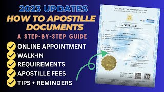 UPDATED ANO ANG APOSTILLE  PAANO MAGPAAPOSTILLE NG DOCUMENTS NGAYONG 2023  COMPLETE PROCESS [upl. by Relyhs]