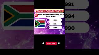 When did apartheid officially end in South Africa General Knowledge Quiz quiz trivia shorts gk [upl. by Richara]