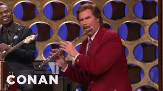 Ron Burgundys quotAnchormanquot Announcement  CONAN on TBS [upl. by Ylim898]