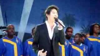 DBSK XIAH JUNSU SINGING KOREA NATIONAL ANTHEM KMF [upl. by Gibe185]