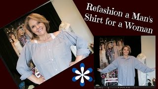 Men Shirt Refashioned for Women [upl. by Ahsekad]