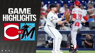 Reds vs Marlins Game Highlights 8624  MLB Highlights [upl. by Chew]