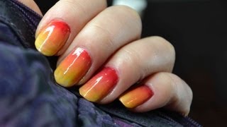 Ombre nails sunshine Paznokcie cieniowane pędzelkiem TUTORIAL [upl. by Bork138]