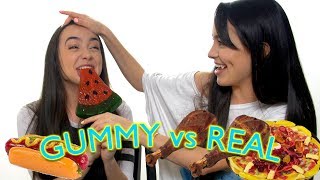 Gummy Food vs Real Food Challenge  Merrell Twins [upl. by Lowenstern841]