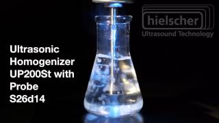 Hielscher Ultrasonic Homogenizer UP200St  Dissolving Sugar Crystals in Water [upl. by Acinoj]