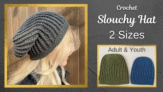 Crochet Slouchy Hat [upl. by Anaujal925]