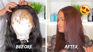 360 Lace Frontal WIG TRANSFORMATION  How To Mahogany Brown  Cexxy Hair [upl. by Ezechiel]