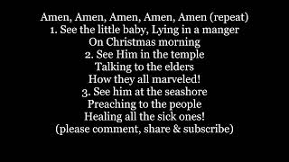 AMEN AMEN AMEN See The Little Baby Christmas Gospel Lyrics Words trending sing along song music [upl. by Annawahs]