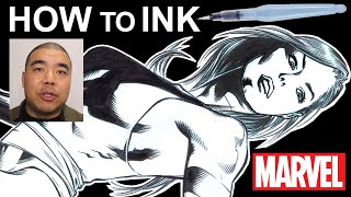 HOW TO INK  Tips Tools Techniques Hacks Step by Step Tutorial for Comic Book Artists [upl. by Reffinnej204]