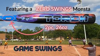 GAME SWINGS with a new zero swings 2023 Monsta Torch Galaxy with alloy handle for ASA [upl. by Fiora]