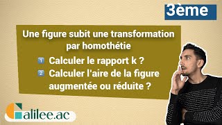 Agrandissement ou Réduction  Rapport k  calcul Aire   Exercice Corrigé  Maths Troisième [upl. by Estrella]