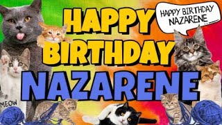 Happy Birthday Nazarene Crazy Cats Say Happy Birthday Nazarene Very Funny [upl. by Miltie]