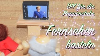 Fernseher basteln  DIY für die Puppenstube  Accessoires Puppenhaus  Anleitung  Low Budget [upl. by Yedrahs]