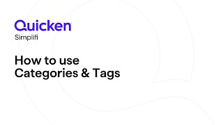 Quicken Simplifi  How to use Categories and Tags [upl. by Nidak]