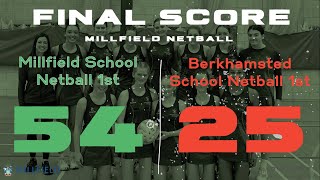 Millfield Sport Live Stream  Millfield Netball 1st vs Berkhamsted School Netball 1st [upl. by Hedgcock69]