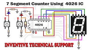 7 Segment Display Counter 0 to 9 using 4026 IC by INVENTIVE TECHNICAL SUPPORT [upl. by Wichern267]