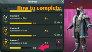 PERSEVERANCE ACHIEVEMENT LOG IN CONSECUTIVELY FOR 60 DAYS HOW TO COMPLETE PUBG MOBILE ACHIEVEMENT [upl. by Sajet]