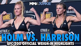 Kayla Harrison Makes Bantamweight for Debut vs Holly Holm  UFC 300 WeighIn Highlights [upl. by Gnen]