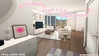 aesthetic high rise apartment  100k  bloxburg speedbuild  lovelyjules [upl. by Sterrett]