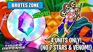 New Raid Brutes Zone Ft Buffed Sky God Enel  4 Units Gameplay Only  All Star Tower Defense [upl. by Ortensia]