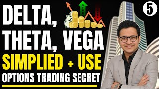 Delta Theta Vega  Simplified  Options trading secret  Option Course [upl. by Nrek740]