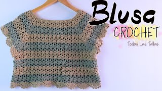 TOP CROCHET Blusa Tejida CANESÚ Para PRINCIPIANTES [upl. by Leona]