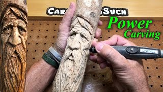 How to Wood spirit carving with ForedomDremelKutzall woodcuban laurel oak [upl. by Taggart]