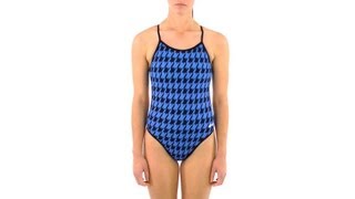 Dolfin Winners Houndstooth Reversible Cross Back One Piece  SwimOutletcom [upl. by Kesia]