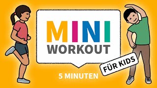 MINI WORKOUT für Kids ohne Geräte amp wenig Platz  vlamingo [upl. by Ennahtebazile]