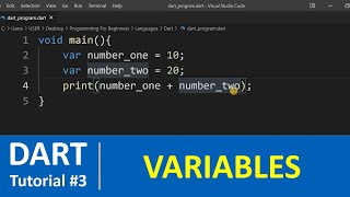 Dart Tutorial 3  Variables in Dart Programming [upl. by Agace]