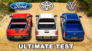 Toyota v Ford v VW ULTIMATE pickup test [upl. by Gagne269]