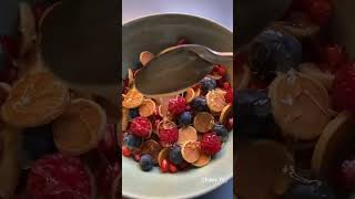 Healthy Pancake cereal 🍓🤍 pancakes cereal speedup ✨ [upl. by Freudberg]