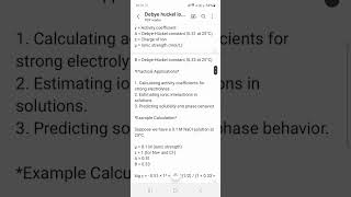 DebyeHückel Theory for Strong Electrolytes chemistry [upl. by Lohman]