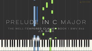 Bach Prelude in C Major Tutorial Synthesia No1 BWV 846 WellTempered Clavier Book 1  Dirk Chan [upl. by Naryb206]