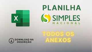 Planilha Cálculo Simples Nacional 2022  todos os anexos [upl. by Arun]