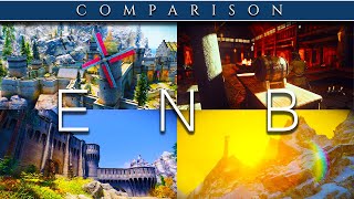 Skyrim ENB Comparison Cities amp Interiors Visual Showcase [upl. by Leupold102]