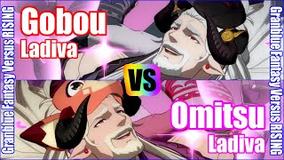 GBVSR 4K Granblue Fantasy Versus Rising Rank match Gobou Ladiva vs Omitsu Ladiva [upl. by Sissel]