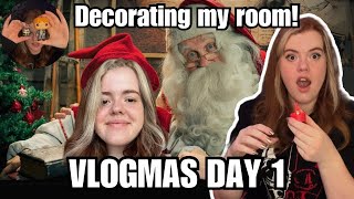 Let the chaos begin  VLOGMAS DAY 1 room decoration amp smexiness [upl. by Aleyak148]