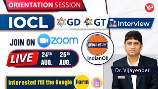 Orientation session on IOCL Interview GD GT preparation on Zoom with mentors strategy Guidance [upl. by Accever]