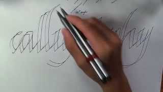 HOW TO WRITE CALLIGRAPHY WITH A NORMAL PEN [upl. by Wivina]