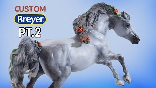 Drastic Breyer Arabian Custom Part 2 Painting A Dapple Gray [upl. by Anilegna]