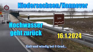 Leine Hochwasser geht zurück ► 1612024 ► Niedersachsen Raum Hannover Schloss Marienburg [upl. by Mccreary]