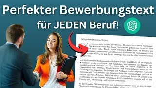 Bewerbungsschreiben erstellen für JEDEN Beruf mit ChatGPT Ausbildung Praktikum Aufbau Anschreiben [upl. by Are]